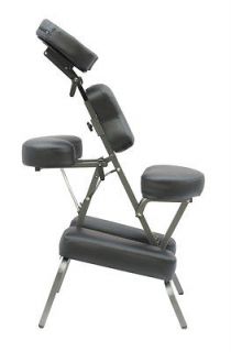 New Black 4 Portable Massage Chair Tattoo Spa Free Carry Case 