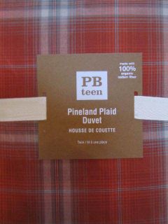 Pottery Barn Teen Pineland Plaid Organic Duvet Twin Sold Out @ PBT New 