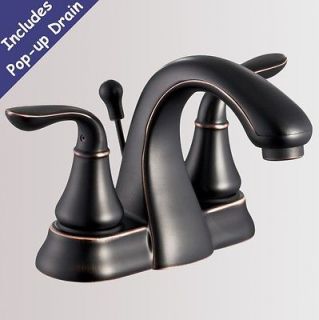   Widespread Lavatory Bathroom Sink Faucet Oil Rubbed Bronze 3pcs Set