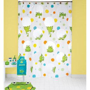 Kids Childs Bathroom Frog Shower Curtain or Matching Accessory Set