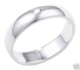 WEDDING BAND RING SOLID PLAIN 925 STERLING SILVER MENS FINGER/THUMB SZ 