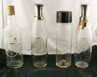 Lot of 4 Vintage Whiskey Decanters Bottles Glass Haig & Haig Seagrams 