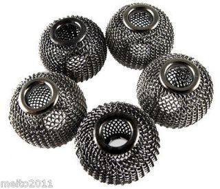   4pcs Gray Craft Basketball Wives Earrings Hoop Spacer Mesh 16mm Beads