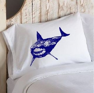 Royal Blue Shark bedding nautical pillowcase cover