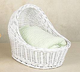 White Baby Bassinet (Wicker)   for Baby Shower Decorations
