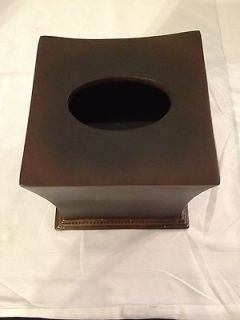 NEW Resin Tissue Box Cover   Dark Brown/Bronze Finish