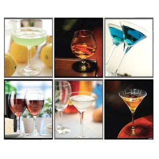 Cocktail Martini PVC Wall Kitchen Cabinet Glass Doors Sticker Decal
