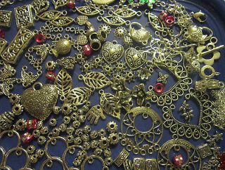 huge metal mix beads findings chains bead caps lot jewelry