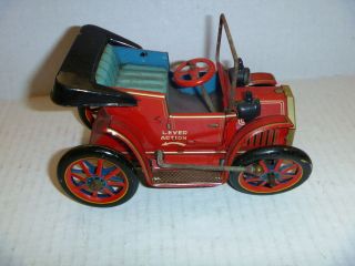 Vintage Modern Toys Japan Tin Litho Lever Action Old Time Car 