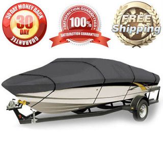 NEW BOAT COVER 16 17 18.5 FT V HULL BASS RUNABOUT BOAT GRAY STORAGE 