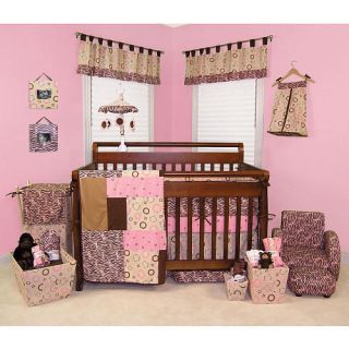 NEW   Trend Lab Sweet Safari Pink 4 Piece Crib Bedding Set