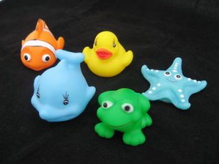 Pcs Baby Bath Toy Rubber Yellow Duck Frog Dolphin