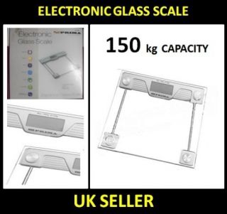150 kg DIGITAL SCALE BATHROOM WEIGHING GLASS ELECTRONIC LCD BODY 