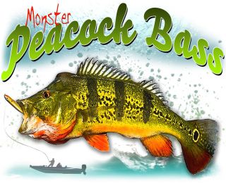 Monster Peacock Bass Fishing T Shirt,Reel,lures,rod