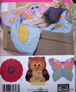 Child youth rag quilt pattern throw blanket Longia Miller Butterfly 