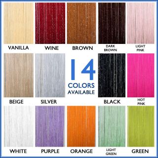 14COLOR STRING CURTAIN with BEAD SEQUIN SPANGLE FRINGE PANEL ROOM 