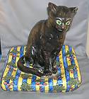   Italian Pottery Mastro Giorgio CAM Large Cat Kitten on a Pillow Figure