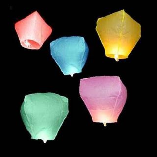 100X wishing Lanterns Chinese paper sky fire fly wedding Party lamp 