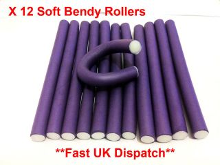 12 SOFT TWISTY Foam Hair Dressing Bendy Curly Rollers In 3 Different 