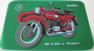 MT9 650 Sidecar Vintage Dunkin Motorcycle Card Dnepr G