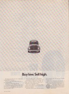 1971 Volkswagen Beetle Automobile Magazine Ad. Buy Low. Sell High