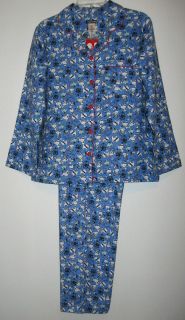 Womens Flannel Dog Pajamas Size XS S M L XL Blue Joe Boxer NWT NEW 