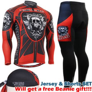 FIXGEAR Cycling jersey & bicycle padded tights pants bike + Beanie 