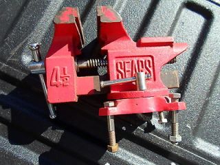 4 1/2 Inch Bench Vise With Anvil Swivel Base & Bolts