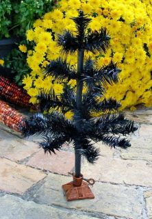   Black Sisal Bottle Brush Halloween Christmas Putz House Tree Ornament