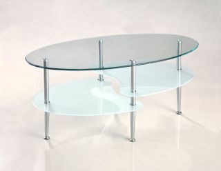 Glass Coffee Cocktail Modern Unique Retro Table Mulit Leveled Tempered 
