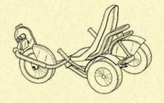 Three Wheel Recumbent Bicycle Bike Trike US Patent_S194