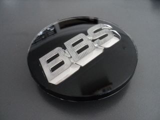 BBS BLACK WHEEL CENTER CAP 3D WITH SILVER LOGO 0923221
