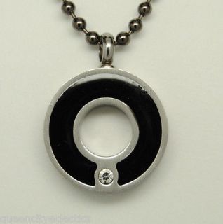 BLACK INFINITY CIRCLE CREMATION URN NECKLACE PET URN PENDANT STAINLESS 