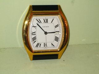 Vintage Genuine Must De Cartier Roadster Travel Desk Alarm Clock
