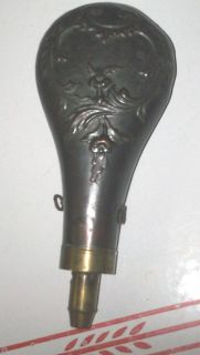 Antique Copper & Brass Gun Powder Flask