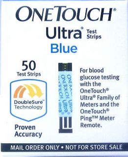   Blue Diabetic Blood Glucose Test Strips 50 .. SMALL blood sample