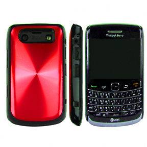 RED BLACKBERRY BOLD 9700 METAL PLATED CASE COVER