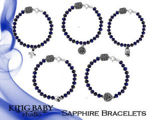 King Baby Studios Blue SAPPHIRE bracelet all seeing eye skull coin 