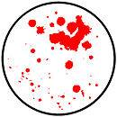 BLOOD SPLATTER pin button horror serial killer badge