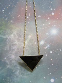 BLACK GOLD GEOMETRIC TRIANGLE NECKLACE House of Harlow 1960 inspired