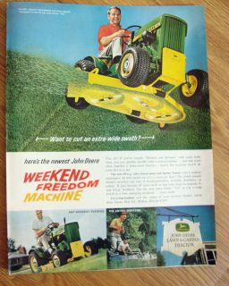 1967 John Deere Lawn Tractor Ad Model 110 Weekend Freedom Machine