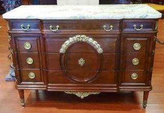 Decorative French Marble Top Commode, Turn of the Century