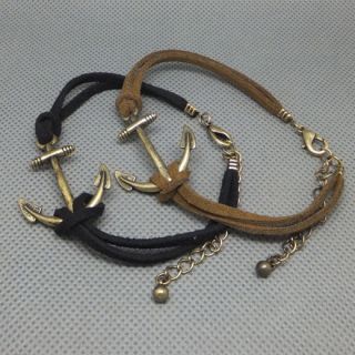 Chic Nautical Anchor Simple charm Leather Bracelet