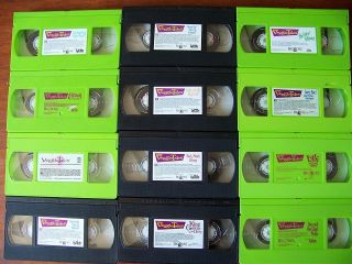 Lot of 12 CHRISTian VHS VCR childrens movies VEGGIE TALES Bob Larry 