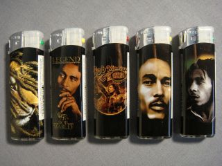 BOB MARLEY COLOR CHANGING LIGHTERS SET OF 5 NEW   A