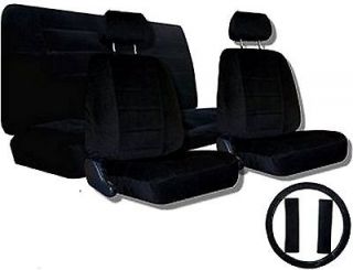 Black Quilted Velour Encore Car Truck Seat Covers & Accessories #1