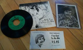 DEREK SANDERSON Ballad of Derek the Turk RPM + Fan Club Items Boston 