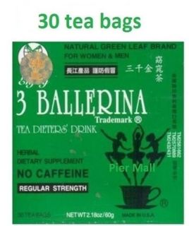 Authentic 3 Ballerina Dieters Drink REGULAR Strength Diet Slim Tea 30 