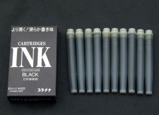 Japanese Platinum Fountain pen Cartridge BLACK BOX 10p