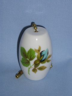 Blue Rose Bud Flower Fan & Light Pull Porcelain Decal